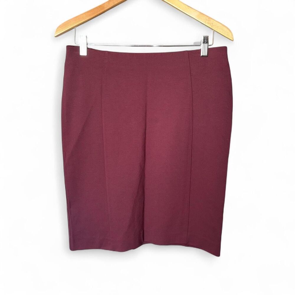 Ann Taylor Skirt Pencil Office Style Burgundy Petite M